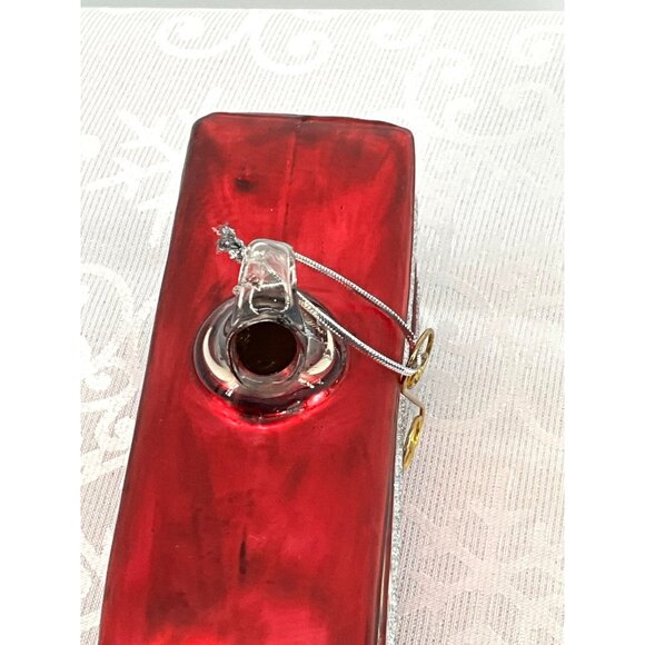 London Double-Decker Bus Glass Christmas Ornament 6" Visit Kensington Palace Red - Picture 5 of 7